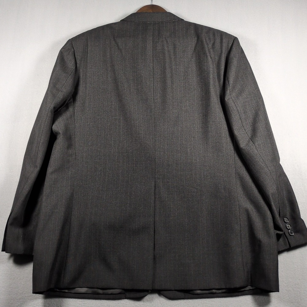 Vtg Bert Pulitzer Men's Suit 48R Pant 42x32 Wool Blend 2pc Black Stripe 2 Button - Picture 6 of 10